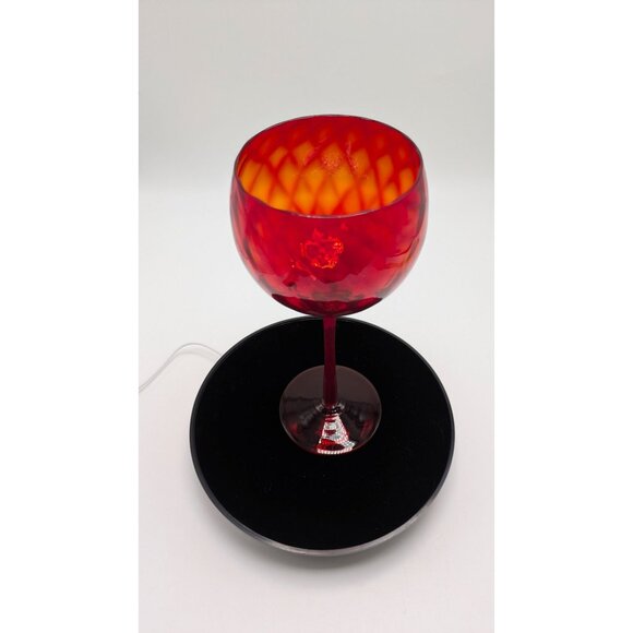 Empoli Italy 8.50 Inch Red Wine Goblet 14 fl oz Glass Vintage Dining Decor - Picture 7 of 11